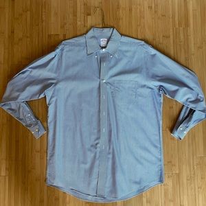 Brooks Brothers 346 Blue & White Striped Dress Shirt Sz L (16 1/2 - 4/5)
